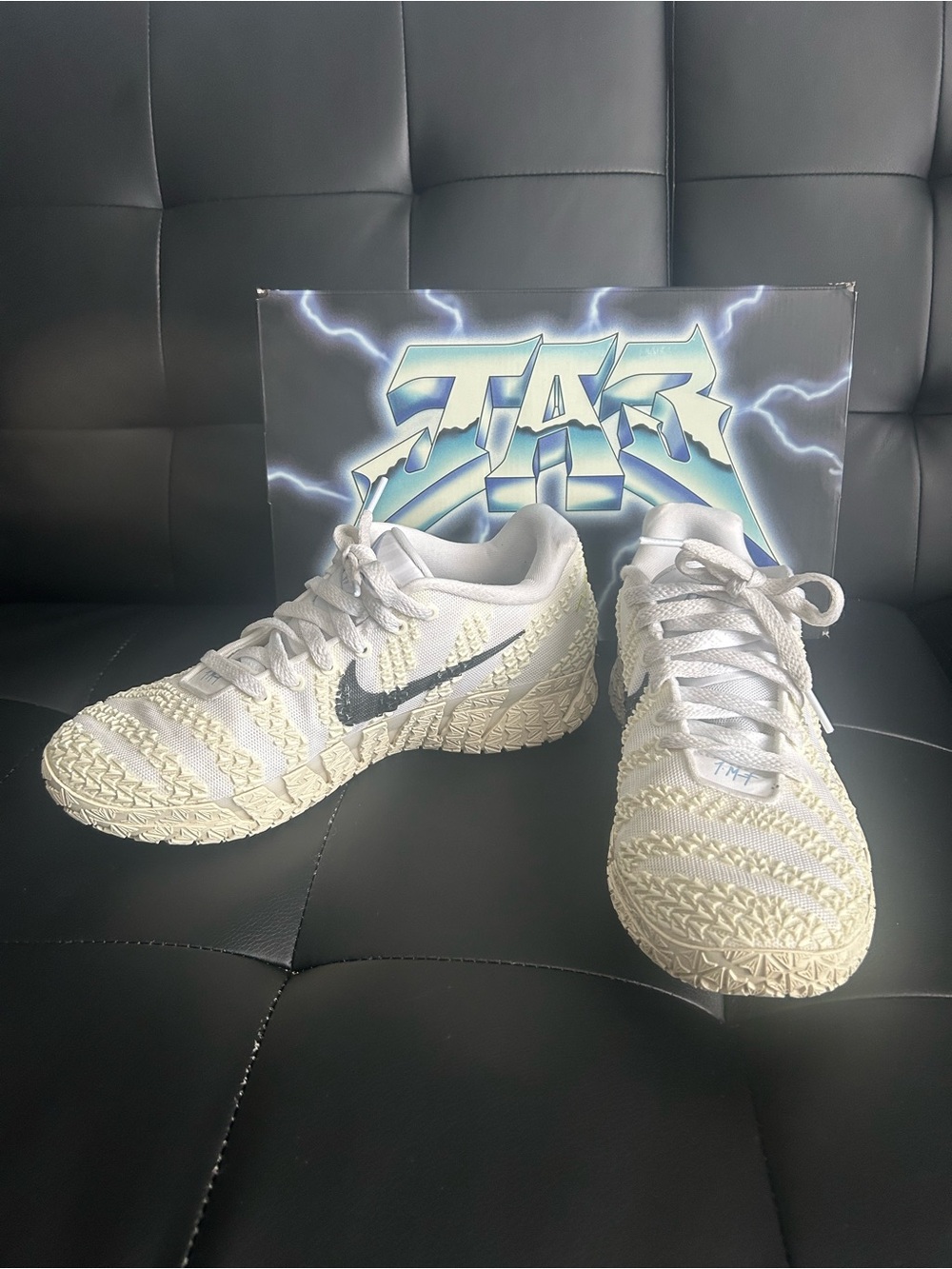JA 3 Nike White Low-Top Sneakers with Black Swoosh size 9 men’s